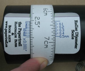 An inch from the end, the roller is up to 2.51″ diameter